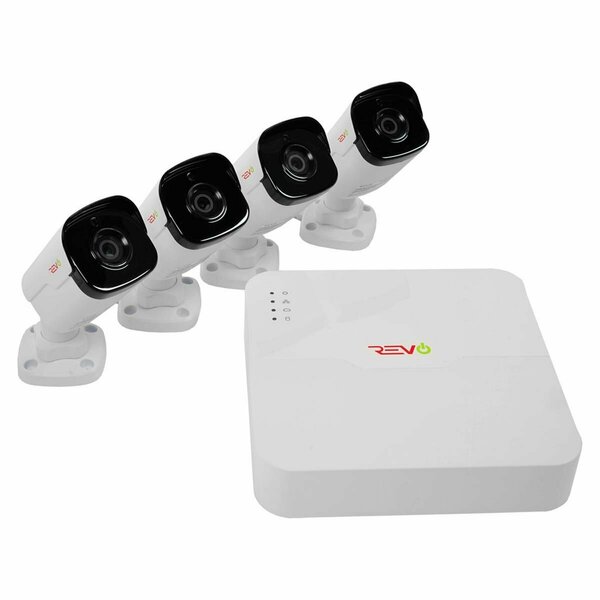 Revo America Ultra HD Audio Capable 4 Channel Surveillance System with 4 4MP Cameras RU42B4GA-1T